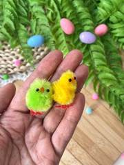 Цыплята декоративные мини разноцветные, пушистые, 2*4 см, набор 8 шт.