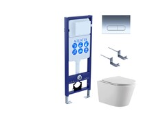 Aquatek SET ВЕГА-1905-016 INS-17 SET Aquatek ВЕГА-1905-016 INS-17  (рама Standard INS-0000017 с клавишей KDI-0000016 и крепежом KKI-0000002+унитаз ВЕГА AQ1905-00 с тонким сиденьем sc фото