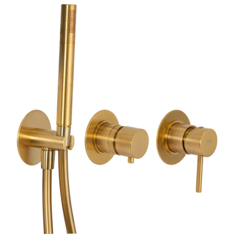 Remer X97D3PWBBG Смеситель для душа Remer X Style X97D3PWBBG, золото брашированное