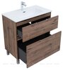 Aquanet 345680 Тумба с раковиной Алвита new 80 (Flat) напольная 2 ящ. цв.дуб веллингтон табак (345680)