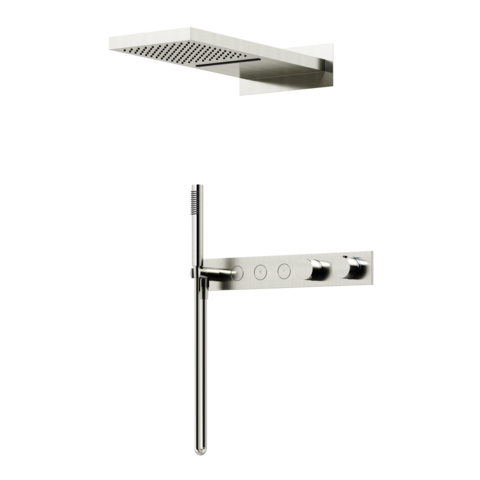 Sancos SC9023BN Душевой комплект с термостатом SANCOS Linn, с внутренней частью, брашированный никель, PVD покрытие, арт. SC9023BN