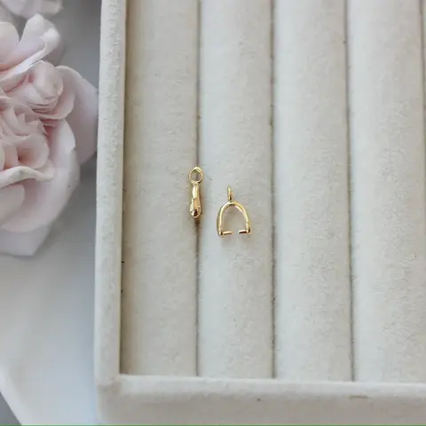 Бейл, держатель для кулона, 6,5*10 мм, позолота, Б034