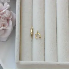 Бейл, держатель для кулона, 6,5*10 мм, позолота, Б034