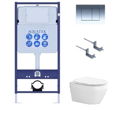 Aquatek SET AQUATEK ЛЕЯ-010 4в1 Комплект унитаза с инсталляцией и клавишей INS-0000012 + AQ1199-00 KDI-0000010 + kki-0000002 фото