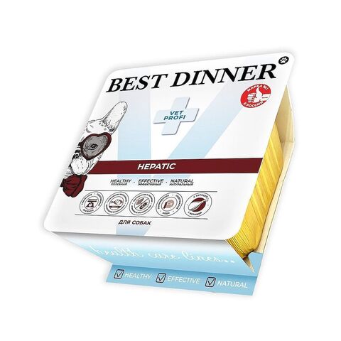 Best Dinner Vet Profi Hepatic корм для собак при печеночной недостаточности паштет (курица) 100гр