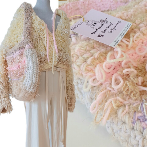 Сумка вязаная на плечо 🌸 зефирная