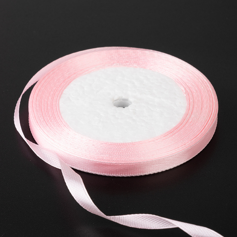 Лента атласная Светло-розовая (04), 6 мм, 25 метров