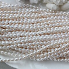 Жемчуг натуральный речной, рис, 5,2-7,8 мм, 1 нить, Ж023