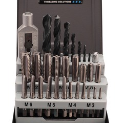Набор метчиков комплектных M3 -M12 HSS-G DIN352 (+ вороток, сверла) 29пр Volkel 49510