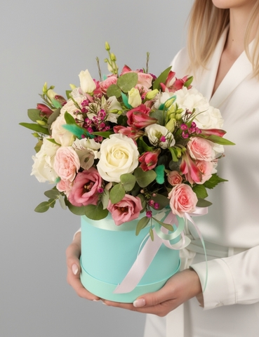 Коробка с цветами Тиффани