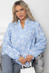 Блуза Доменика (бело-голубая) Б15015-18М LT Collection