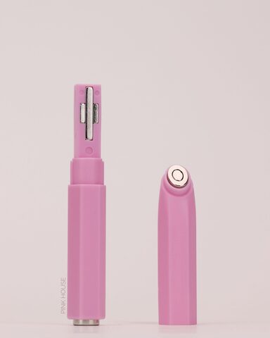 Магнит-трансформер с круглым бликом и крестом розовый