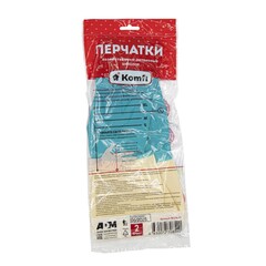 Перчатки латексные хозяйственные двухцветные, размер 