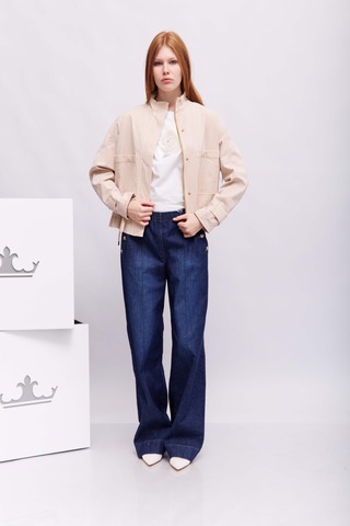 Bianca Джинсы широкие длинные с декоративными деталями