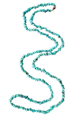 Бусы длинные из натуральной бирюзы