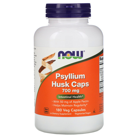 Now Foods, Шелуха семян подорожника в капсулах, 700 мг, 180 растительных капсул