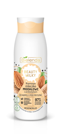 BIELENDA BEAUTY MILKY Миндальное кремовое молочко для душа с пребиотиком 400мл (*8)