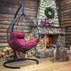 Подвесное кресло-кокон SEVILLA черное, бордовая подушка (Laura Outdoor)