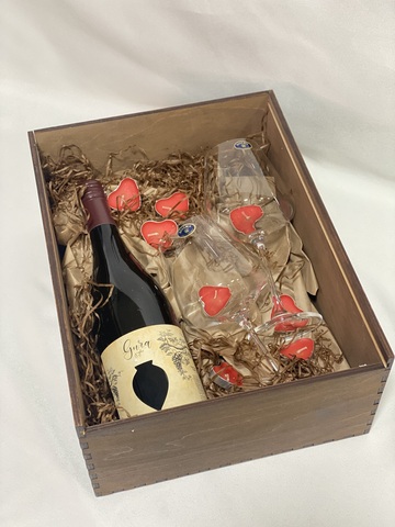 Gift Box with Wine and Glasses