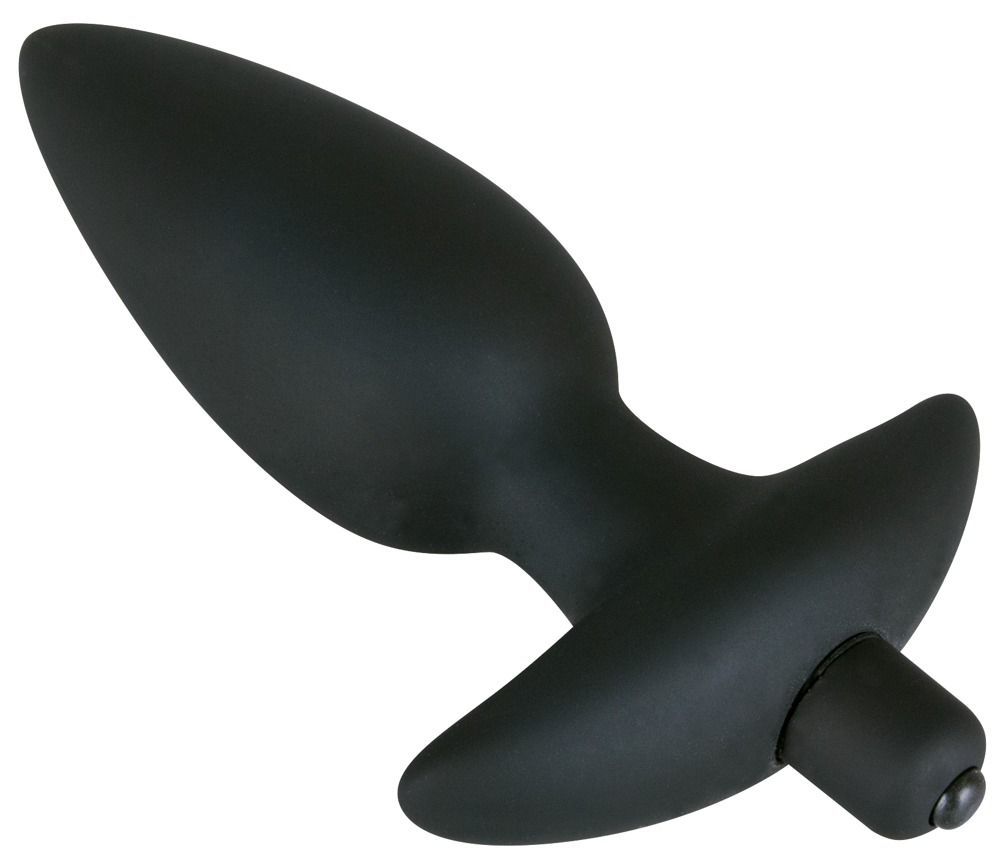 Чёрная анальная вибровтулка Black Velvet с 5 скоростями - 12 см.