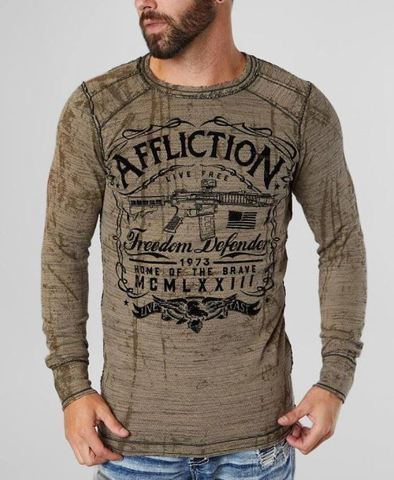 Affliction | Пуловер мужской двусторонний Brave Thermal A21805 перед с автоматом