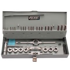 Набор метчиков и плашек M3 -M12 HSS-G 33пр Volkel 49501
