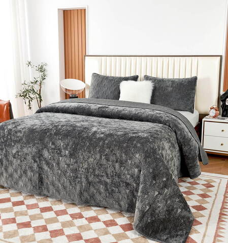 Покрывало 240x260 Sofi De MarkO Розалин темно-серое