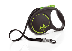 Flexi new Black Design рулетка для собак 50 кг ремень 5 м.
