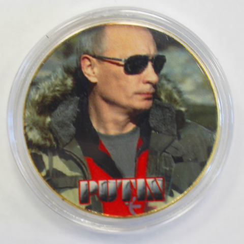 Жетон Путин Владимир Владимирович В очках направо жетон цветной принт Копия