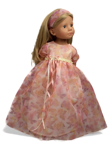 Романтическое платье - На кукле. Одежда для кукол, пупсов и мягких игрушек.