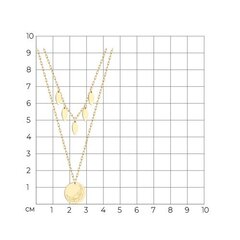 070434 - Трендовое двухрядное колье из золота 585 пробы с подвесками