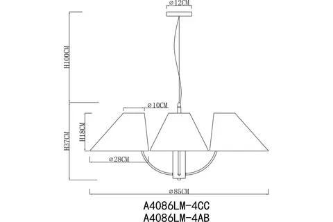 Подвесная люстра Arte Lamp RONDO A4086LM-4CC