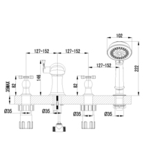 Смеситель для ванны на 4 отверстия LEMARK BENEFIT – LM2541C