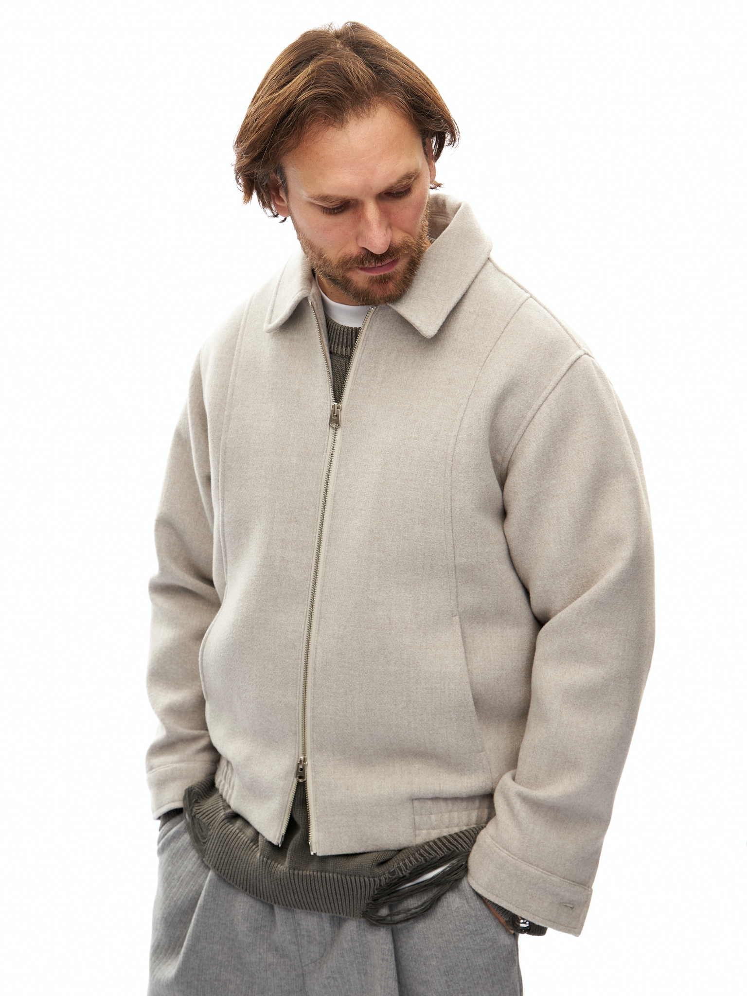 Утепленная бежевая куртка Cooper на молнии