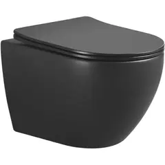 Boheme 961-SET-2-B Nero подвесной унитаз с биде черный матовый с крышкой фото