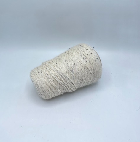 Бобинная пряжа (пр.Италия), art-Aran 2/9,3 465м/100гр, 100% Шерсть, цвет-Молочный,твидовый. арт-34464