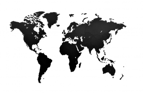 Карта мира Wall Decoration Black 130 x 78 cm