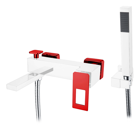 Boheme Q 143-CRR Смеситель для ванны, цвет: хром,красный