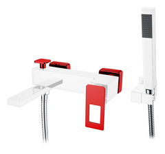 Boheme Q 143-CRR Смеситель для ванны, цвет: хром,красный фото