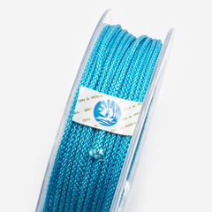 Нить смесовая для браслетов, нейлон, хлопок, оттенок "Яркий голубой", 1,5мм