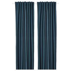 Комплект штор IKEA ROSENMANDEL (РОЗЕНМАНДЕЛ), Темно-синий, 135х250 см, 2 шт