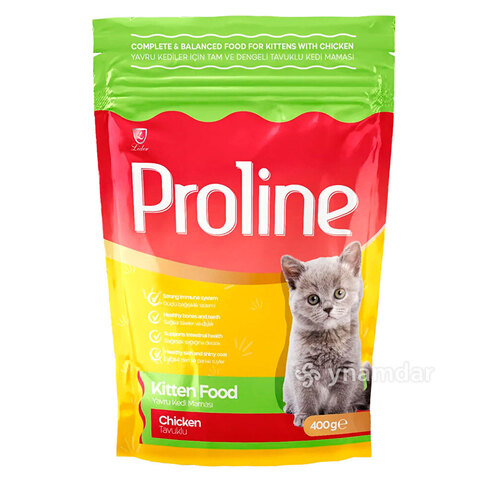 Сухой корм PROLINE с курицей, для котят , 400 г.