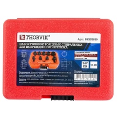 Thorvik BESS3810 Набор головок торцевых спиральных для поврежденного крепежа 3/8