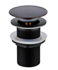 Донный клапан для раковины без перелива, клик-клак, чёрный матовый Boheme 612-B