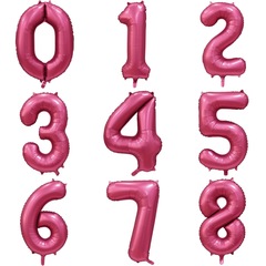 Фольгированные цифры 102 см с гелием (гранат - сатин)