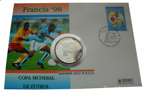 1000 песет Чемпионат мира по футболу Франция 1998 г. КПД Арабская Сахара 1997 г. Proof