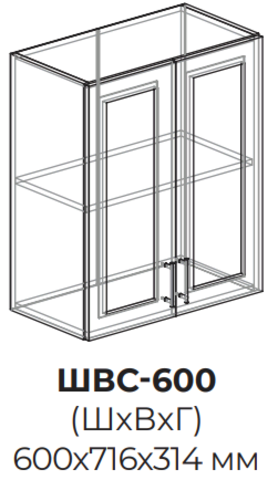 Кухня Юлия шкаф верхний стекло 600