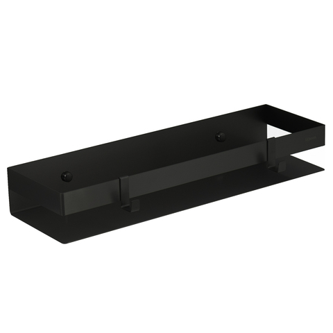 Lemark 9772053 Полка для душа прямая 400 мм Lemark SHELF LINE из нерж. стали с крючками, черный