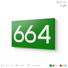Номер на дверь 664, табличка на дверь для офиса, квартиры, кабинета, аудитории, склада, зеленая 120х70 мм, Айдентика Технолоджи