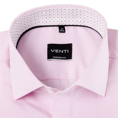 Рубашка Venti Modern Fit 193158200-401 розовая в тонкую полоску